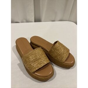 Simona Rossi‎ Italy Woven Raffia Slide Sandals 41/8.5 Beach